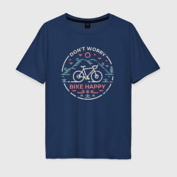 Мужская футболка оверсайз Dont worry bike happy