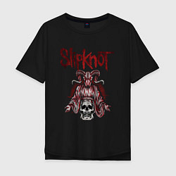 Мужская футболка оверсайз Slipknot рогатый череп