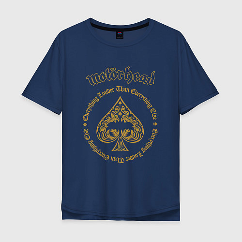 Мужская футболка оверсайз Motorhead золотой / Тёмно-синий – фото 1