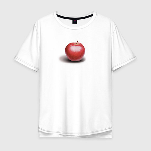 Мужская футболка оверсайз Красное яблоко / Белый – фото 1