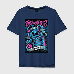 Футболка оверсайз мужская Blink 182 рок группа, цвет: тёмно-синий