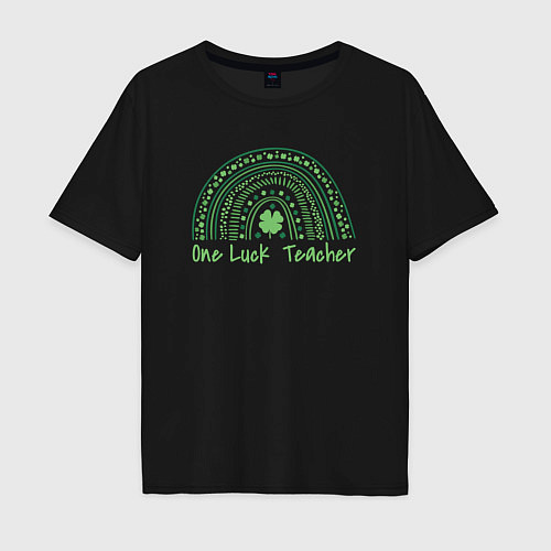 Мужская футболка оверсайз One luck teacher / Черный – фото 1