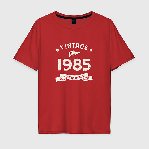 Мужская футболка оверсайз Винтаж 1985 ограниченный выпуск / Красный – фото 1