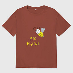 Футболка оверсайз мужская Позитивная пчела, цвет: кирпичный
