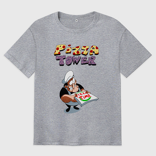 Мужская футболка оверсайз Пеппино Спагетти из Pizza Tower / Меланж – фото 1