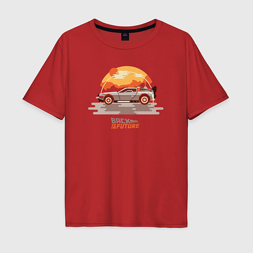 Мужская футболка оверсайз Back to the future / Красный – фото 1