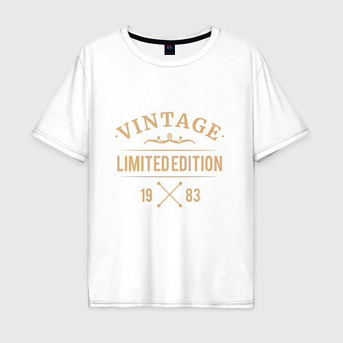 Мужская футболка оверсайз Vintage limited edition 1983 / Белый – фото 1