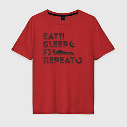 Мужская футболка оверсайз Eat sleep F1