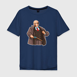 Мужская футболка оверсайз Ленин достаёт ружьё