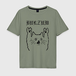 Мужская футболка оверсайз Burzum - rock cat