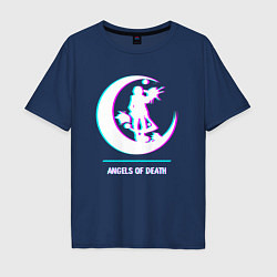Футболка оверсайз мужская Символ Angels of Death в стиле glitch, цвет: тёмно-синий