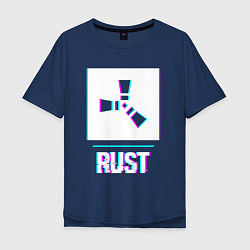 Мужская футболка оверсайз Rust в стиле glitch и баги графики