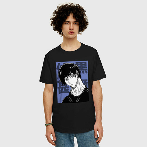 Мужская футболка оверсайз Тодзи Фушигуро / Черный – фото 3