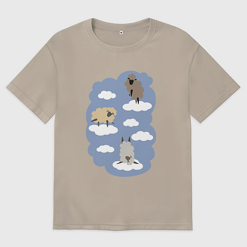 Мужская футболка оверсайз БаранОблачность / Миндальный – фото 1