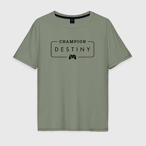 Мужская футболка оверсайз Destiny gaming champion: рамка с лого и джойстиком / Авокадо – фото 1