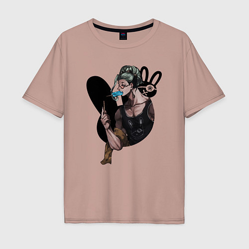 Мужская футболка оверсайз Buddha with ice cream / Пыльно-розовый – фото 1
