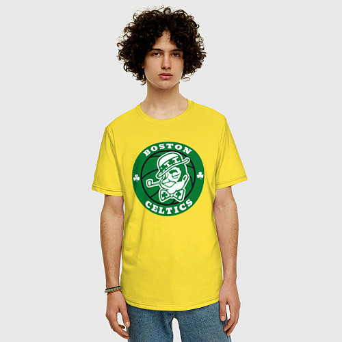 Мужская футболка оверсайз Celtics / Желтый – фото 3