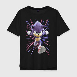 Мужская футболка оверсайз Sonic is running