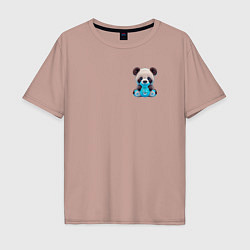 Мужская футболка оверсайз Cute panda
