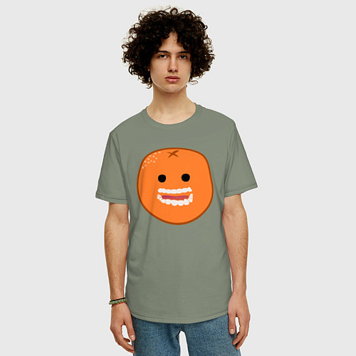 Мужская футболка оверсайз Весёлый апельсин / Авокадо – фото 3