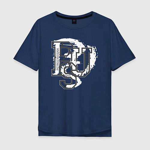 Мужская футболка оверсайз PetrSU / Тёмно-синий – фото 1