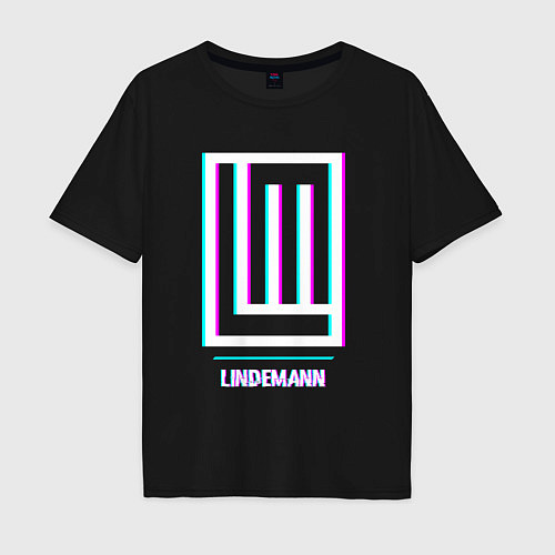Мужская футболка оверсайз Lindemann glitch rock / Черный – фото 1