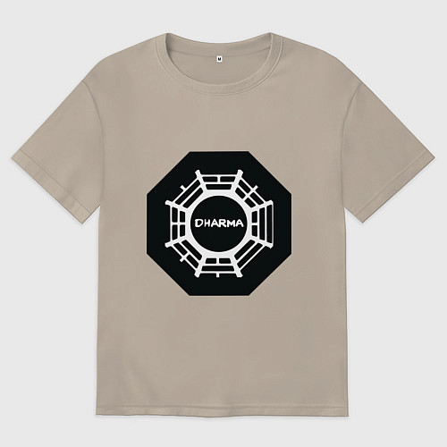 Мужская футболка оверсайз Dharma / Миндальный – фото 1