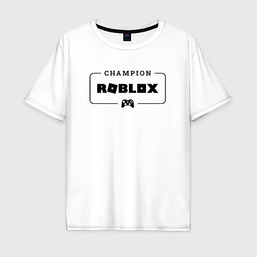 Мужская футболка оверсайз Roblox gaming champion: рамка с лого и джойстиком / Белый – фото 1