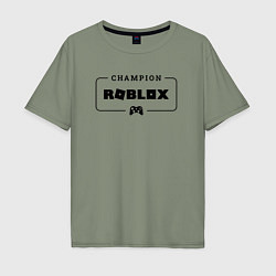 Футболка оверсайз мужская Roblox gaming champion: рамка с лого и джойстиком, цвет: авокадо