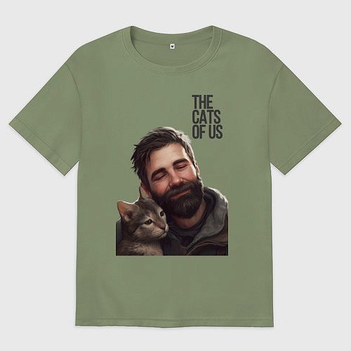 Мужская футболка оверсайз The Cats Of Us / Авокадо – фото 1