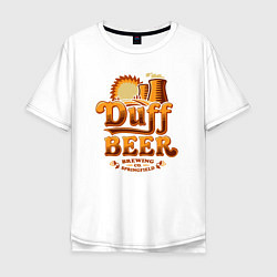 Футболка оверсайз мужская Duff beer brewing, цвет: белый