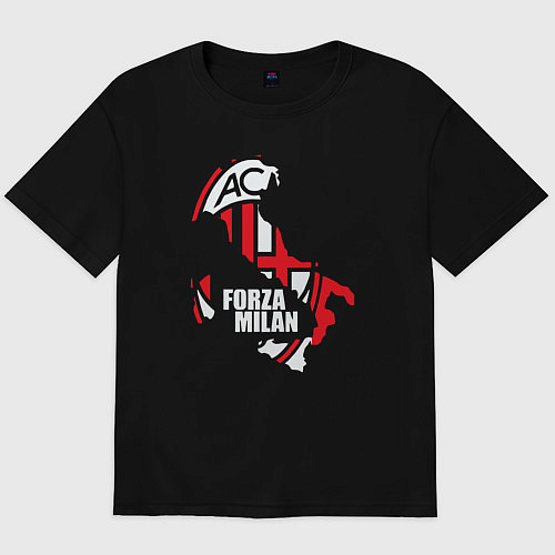 Мужская футболка оверсайз Forza Milan / Черный – фото 1