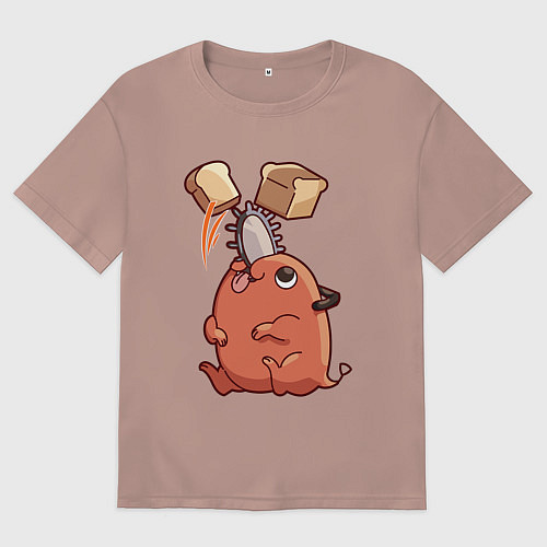 Мужская футболка оверсайз Хлеб и Почита / Пыльно-розовый – фото 1