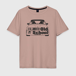 Футболка оверсайз мужская BMW old school, цвет: пыльно-розовый