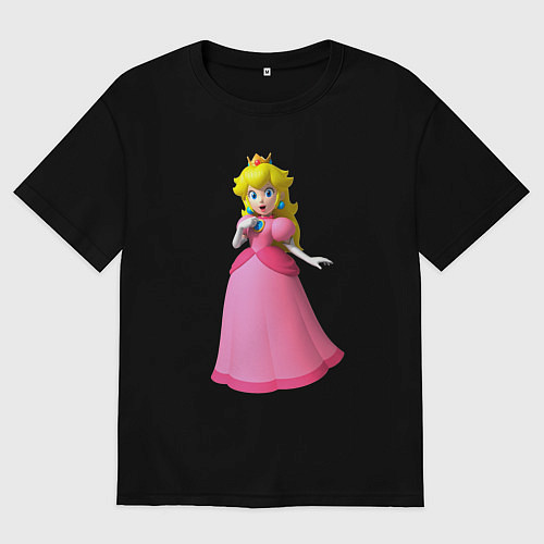 Мужская футболка оверсайз Пич принцесса из Марио / Черный – фото 1