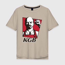 Футболка оверсайз мужская KGB Lenin, цвет: миндальный