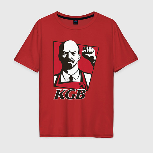 Мужская футболка оверсайз KGB Lenin / Красный – фото 1