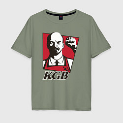 Футболка оверсайз мужская KGB Lenin, цвет: авокадо