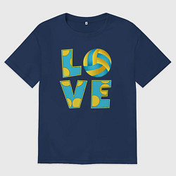 Футболка оверсайз мужская Volleyball love, цвет: тёмно-синий