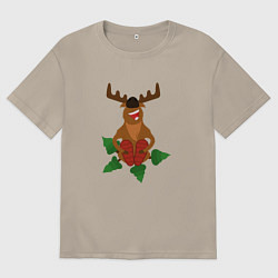 Мужская футболка оверсайз Лось в моменте