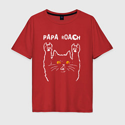 Мужская футболка оверсайз Papa Roach rock cat
