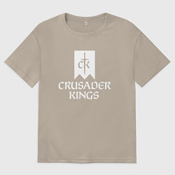 Футболка оверсайз мужская Crusader Kings логотип, цвет: миндальный