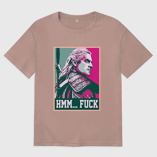 Мужская футболка оверсайз Ведьмак поп арт 2023 / Пыльно-розовый – фото 1