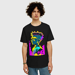 Футболка оверсайз мужская Bart Simpson - pop art, цвет: черный — фото 2