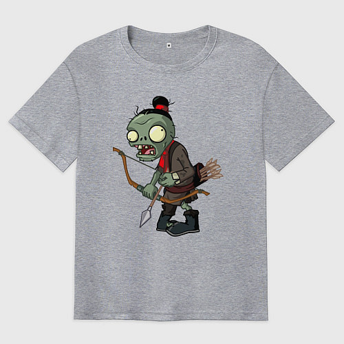 Мужская футболка оверсайз Зомби лучник / Меланж – фото 1