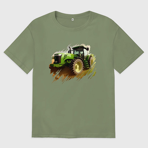 Мужская футболка оверсайз Farming Simulator - brushstroke / Авокадо – фото 1