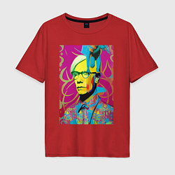 Футболка оверсайз мужская Andy Warhol - pop art, цвет: красный