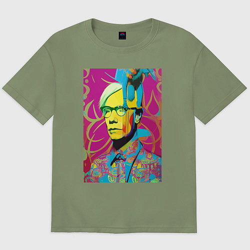 Мужская футболка оверсайз Andy Warhol - pop art / Авокадо – фото 1