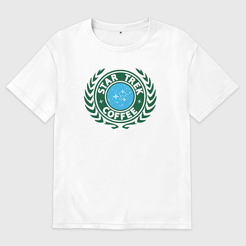 Мужская футболка оверсайз Star trek coffee / Белый – фото 1