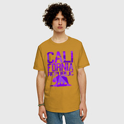 Футболка оверсайз мужская Штат Калифорния, цвет: горчичный — фото 2